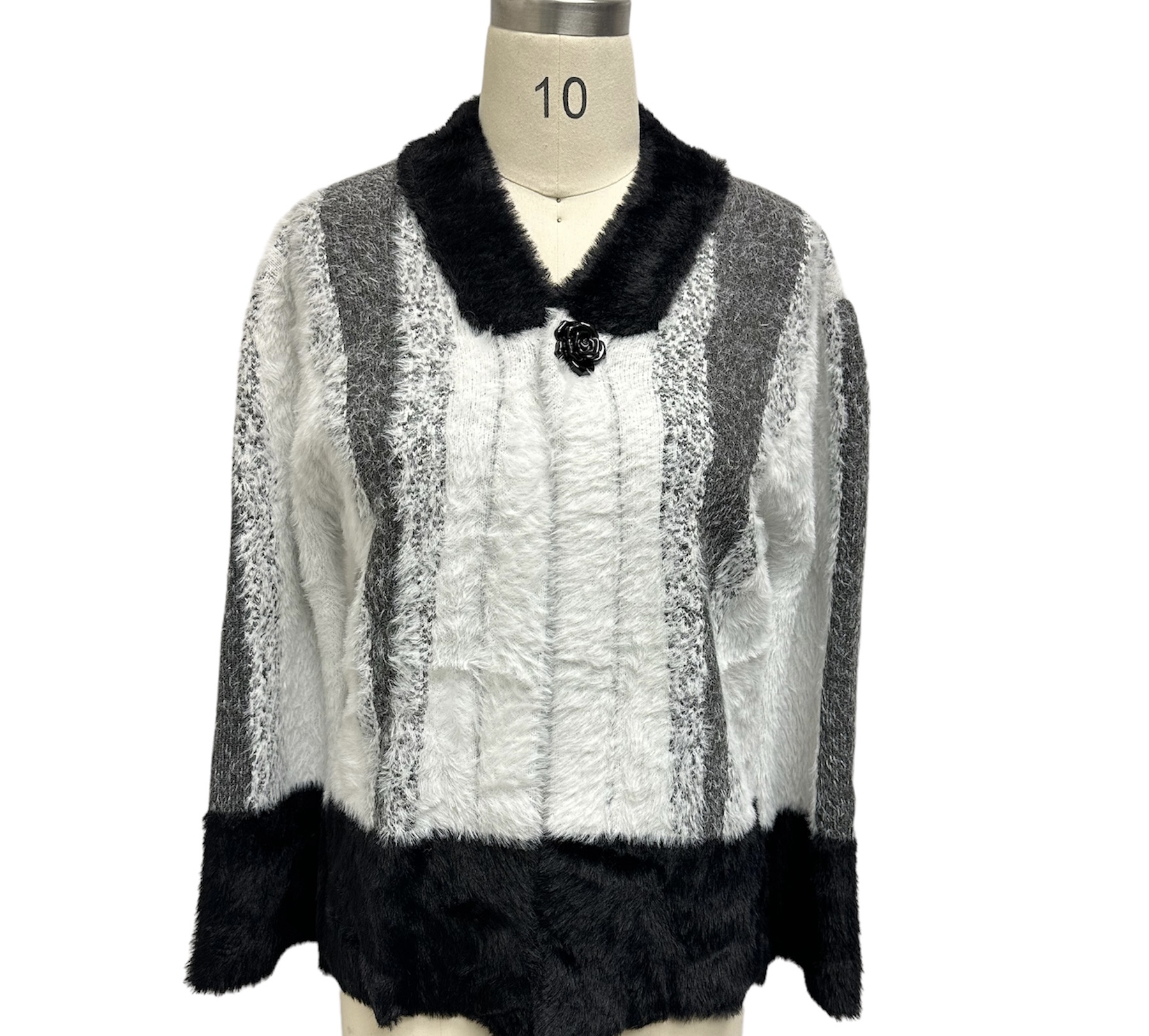 Black and White  Single Button SWEATER  KQ1925 